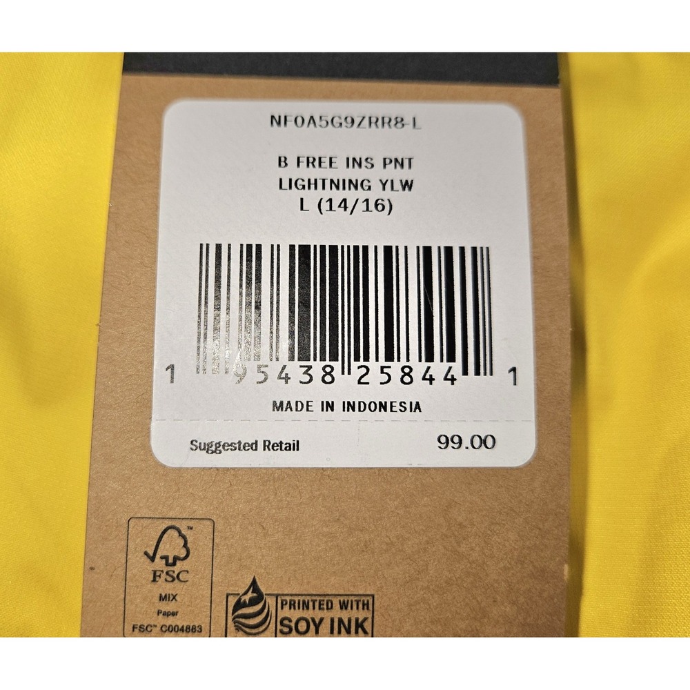 North Face Insulated Pants Snow Ski Yellow Adjustable Boys Youth Large 14 / 16 - Picture 15 of 16